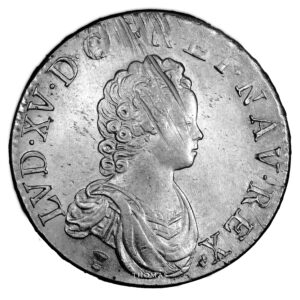 Monnaie France - Louis XV - Écus Vertugadin flan neuf en argent - Trésor de Luzarches - 1717 Rennes-Avers