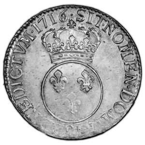 Coin France - Louis XVI- Écu Vertugadin - 1716 - 9 Rennes - Flan neuf - Treasure of mill of Luzarches reverse