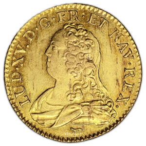 Louis XV - Gold - Louis d'or aux lunettes - 1732 A Paris - Treasure of Saint-Wandrille obverse