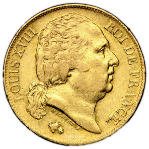 Coin France - Louis XVIII - Gold - 20 Francs or - 1817 K Bordeaux - 4 779 examples obvers