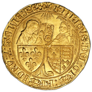 Coin - Henry VI - Gold Salut d'or - Saint-Lô Treasure Hoard -  the One Hundred Years war obverse