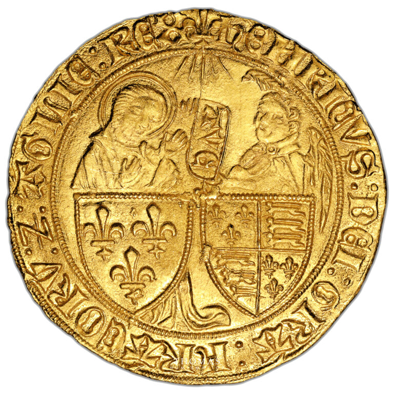 Coin - Henry VI - Gold Salut d'or - Saint-Lô Treasure Hoard -  the One Hundred Years war obverse