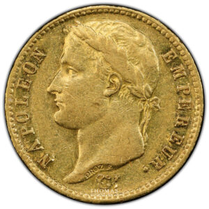 Coin France -Napoleon I - Gold - 20 francs or - 1809 M Toulouse - PCGS AU 50 -  4971 examples obverse