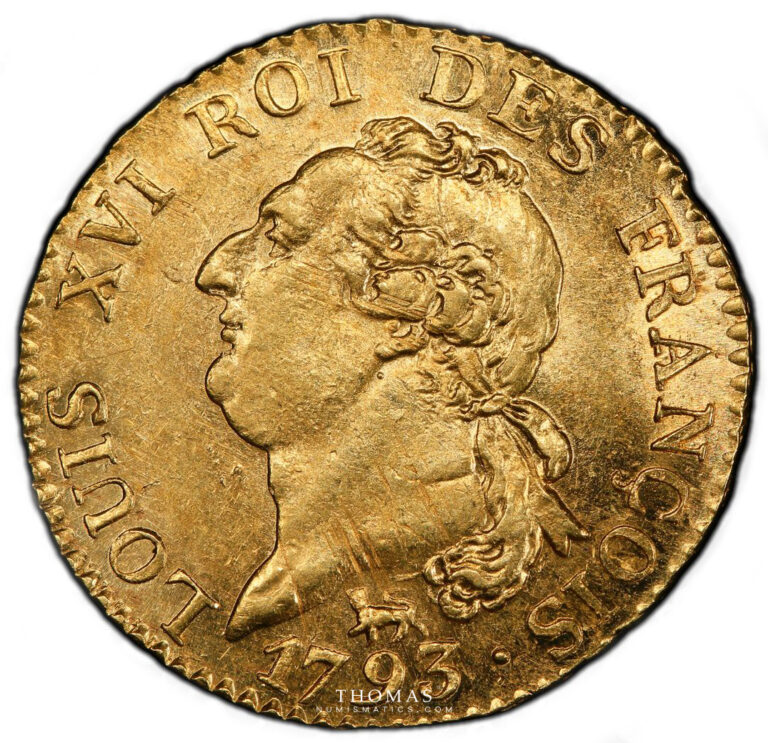 Coin - France - Louis XVI - Gold 24 livres or – Louis d’or Constitution – 1793 A Paris - PCGS MS 62 obverse