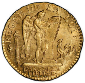 Coin - France - Louis XVI - Gold 24 livres or – Louis d’or Constitution – 1793 A Paris - PCGS MS 62 reverse