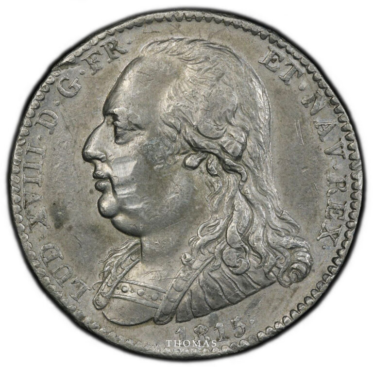 France - Louis XVIII - 5 francs Essai Pattern - Lead - 1815 Paris- PCGS SP Genuine - Damage - Au details obverse