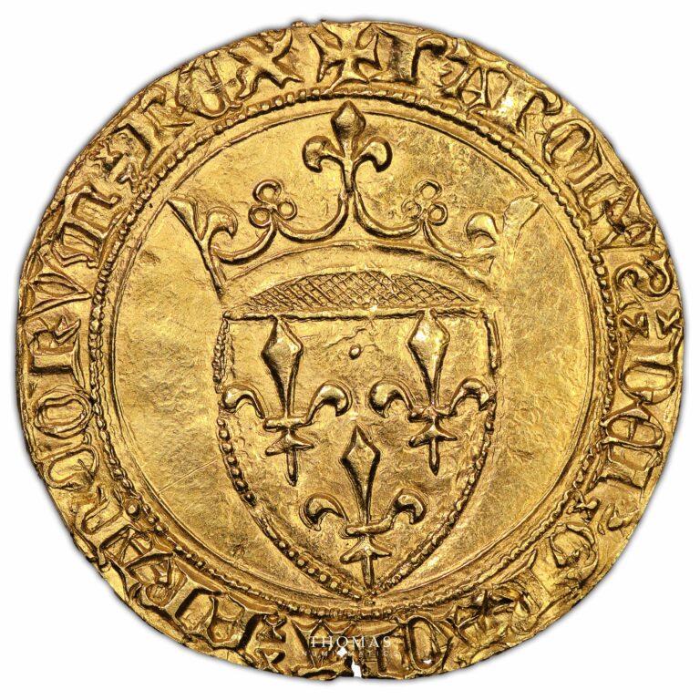 Coin France - Charles VI - Gold - Écu d'or à la couronne - Saint-André de Villeneuve-lès-Avignon obverse