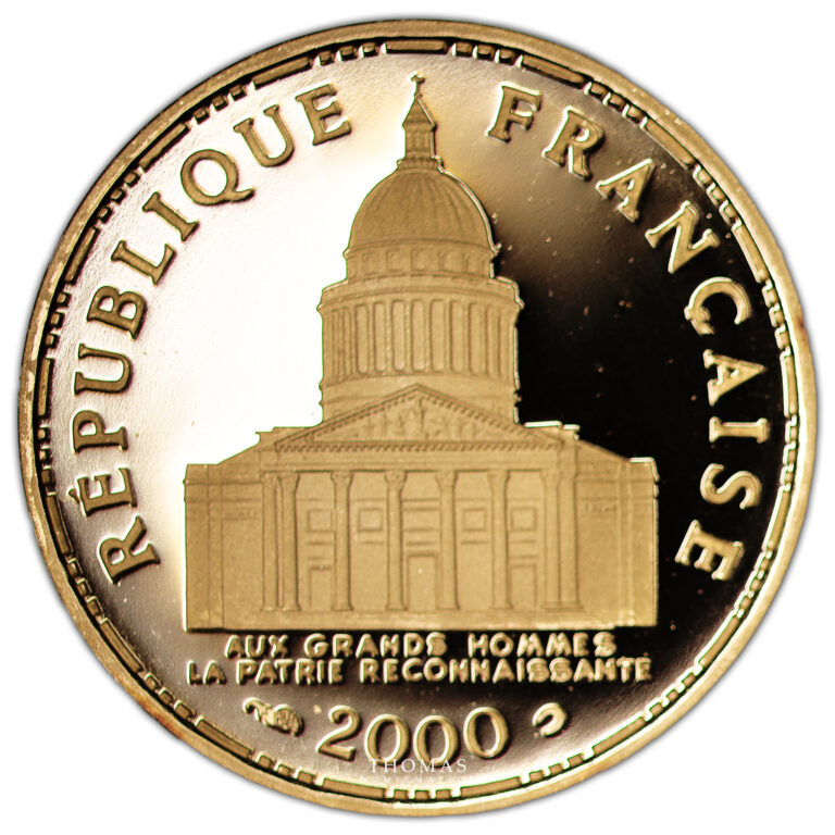 Monnaie France - Coffret - 4 pièces 100 Francs or Panthéon BE - Petit Module - 1997 - 2000-Avers