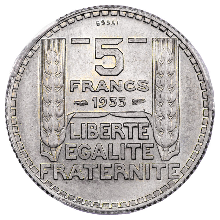 Monnaie France Essai - 5 Francs Turin 1933 – Cupro Nickel - PCGS SP 64-Avers