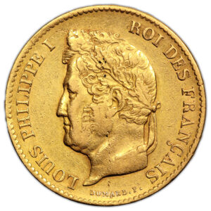 Coin France - Louis Philippe I - Gold - 40 Francs Or - 1833 A Paris obverse