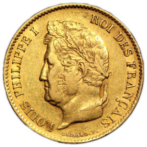 Coin France Louis Philippe - Gold - 40 Francs Or - 1834 A Paris obverse