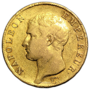 Coin France Napoleon I - Gold - 40 Francs Or - 1806 A Paris obverse