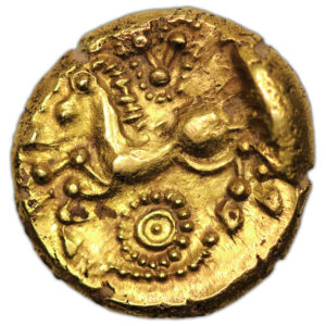 Gallic coin- Gold Stater or à l'oeil - Rèmes obverse