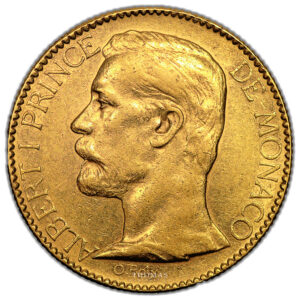 Coin Monaco - Gold - 100 Francs Or Albert I - 1891 A Paris - 20 000 examples obverse