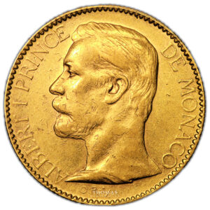 Coin Monaco - Gold - 100 Francs Or Albert Ier - 1896 A Paris - 20 000 examples obverse