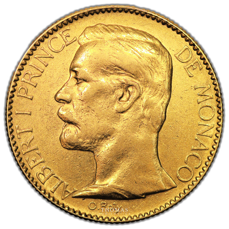 Coin Monaco - Gold - 100 Francs Or - Albert I - 1901 A Paris - 15 000 examples obverse