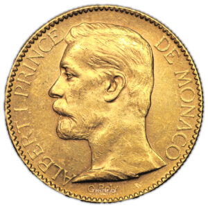 Coin Monaco - Gold - 100 Francs Or Albert I - 1904 A Paris - 10 000 examples obverse