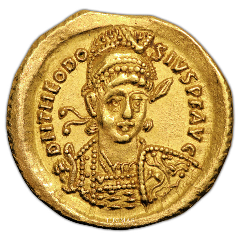 Roman coin - Theodosius II – Gold Solidus – Constantinople obverse