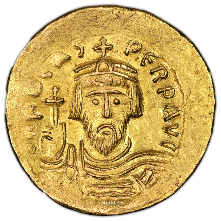 Byzantine coin - phocas - Gold Solidus - Constantinople obverse