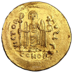 Byzantine coin - phocas - Gold Solidus - Constantinople reverse