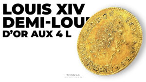 Louis XIV – Demi-Louis d’or aux 4 L – A Paris-Couverture