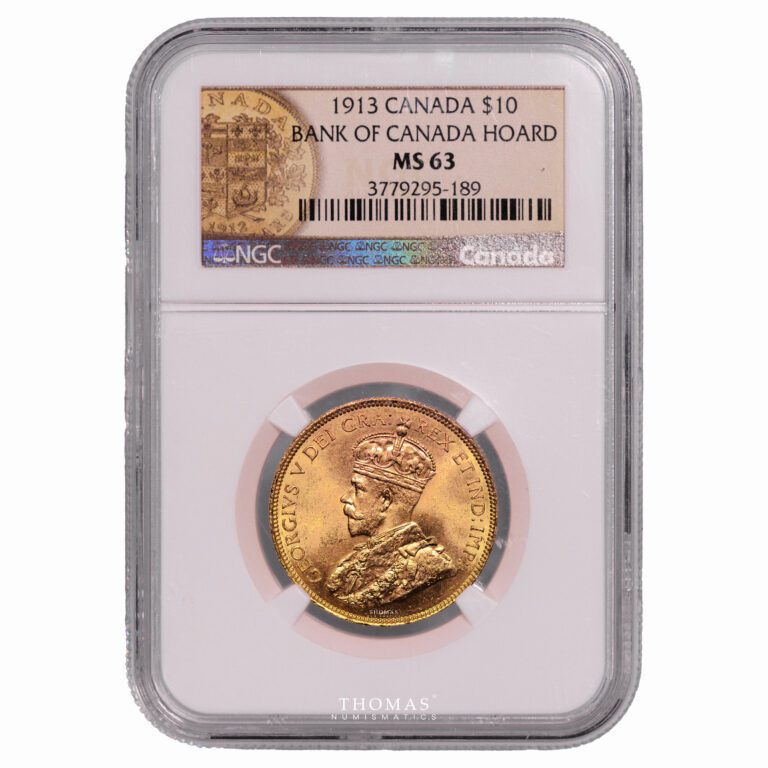 Coin Canada - George V - 10 dollars gold canada bank of canada slab