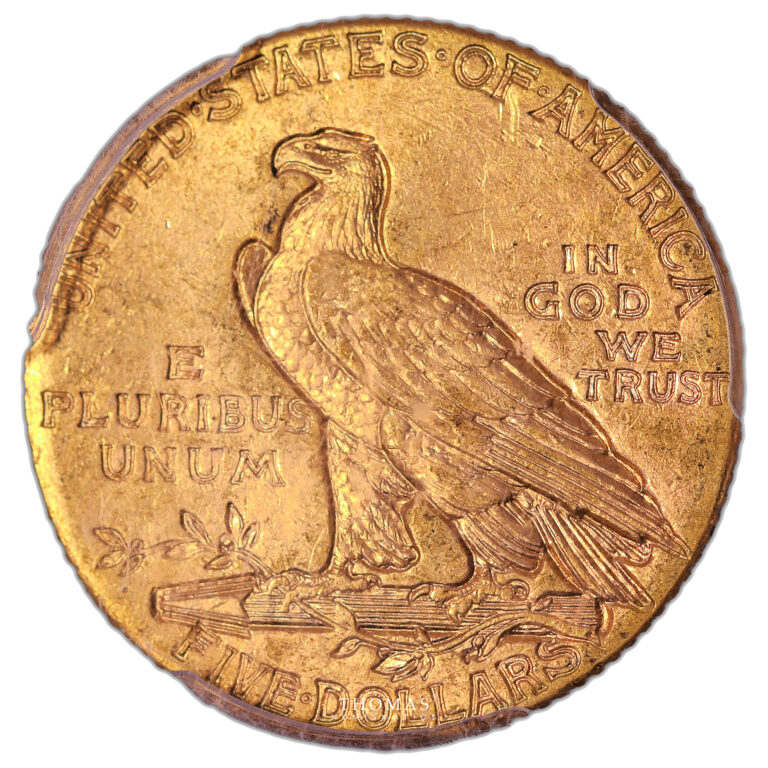 Monnaie Etats Unis - 5 Dollars Tête d'indien - 1915 Philadelphie - Rive d'or Collection-Revers