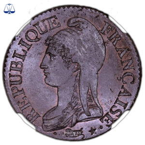 Monnaie France - Directoire - 2 Décimes Dupré - An 4 A Paris - NGC MS 65 BN - Petit Module-Avers