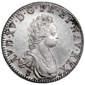 Coin  France - Louis XV - Écu Vertugadin flan neuf - 1716 - 9 Rennes-obverse