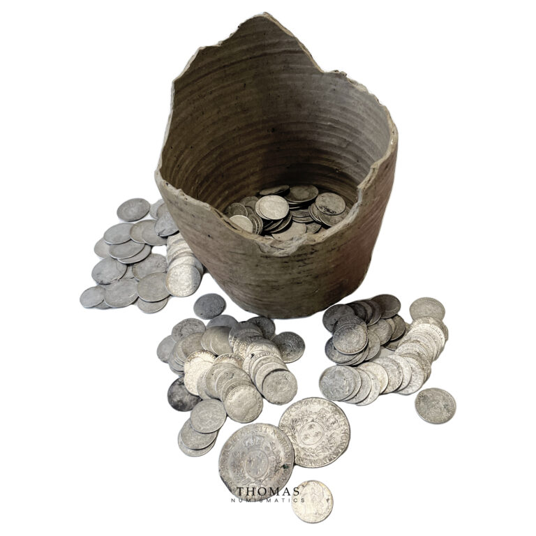 Coins France - Louis XV - Pot Hoard - 262 silver coins - Hoard - Treasure Saint-Thibaut