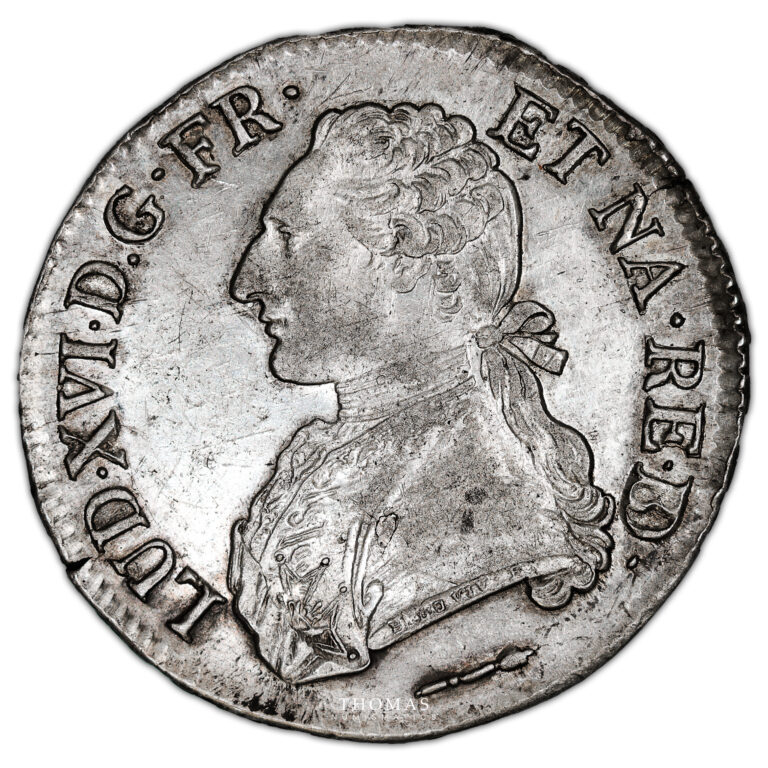 Monnaie France - Louis XVI - Écu aux branches d'olivier de Bearn - 1786 Pau-Avers2