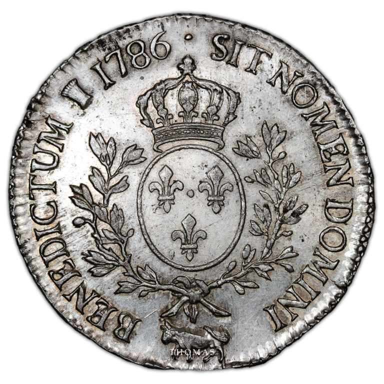 Monnaie France - Louis XVI - Écu aux branches d'olivier de Bearn - 1786 Pau-Revers