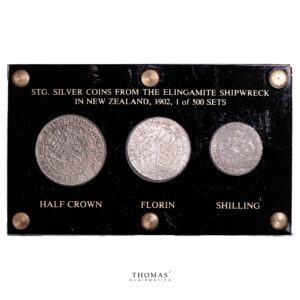 Great Britain – set 3 coins – Half crown – florin – shilling display obverse