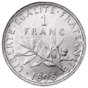 Coin - France - 1 Franc Semeuse - 1898 - MS 66 National Numismatic Certification obverse