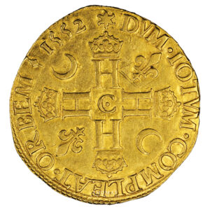 Monnaie France - Henry II - Double Henry d'or - Saint-Lô-Revers