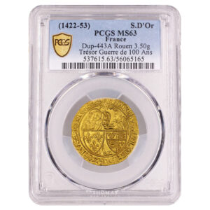 Monnaie France - Henry VI - Salut d'or - Rouen - PCGS MS 63-Slab