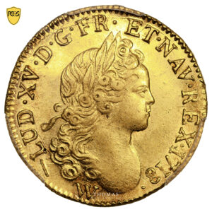 Coin France - Louis XV - Gold - Louis d'or à la croix du Saint Esprit - 1718 W Lille - PCGS AU 55 obverse