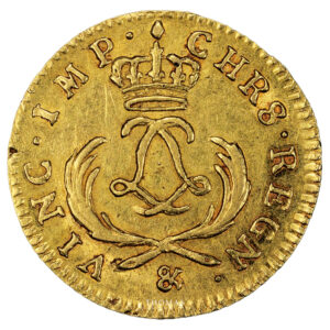 Monnaie France - Louis XV - Louis d'or Mirliton - Aix - PCGS AU 55-Revers