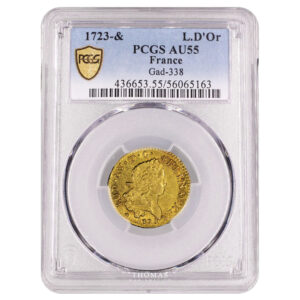 Monnaie France - Louis XV - Louis d'or Mirliton - Aix - PCGS AU 55-Slab