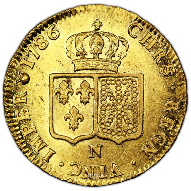 Coin  France - Louis XVI - Gold - Double Louis d'or à la tête nue - 1786 N Montpellier reverse