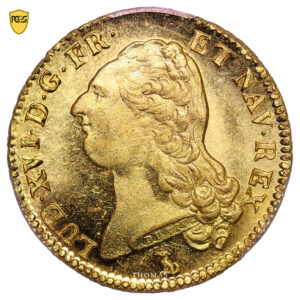 Monnaie France - Louis XVI - Double Louis d'or à la tête nue - 1786 T Nantes - PCGS MS 65-Avers3