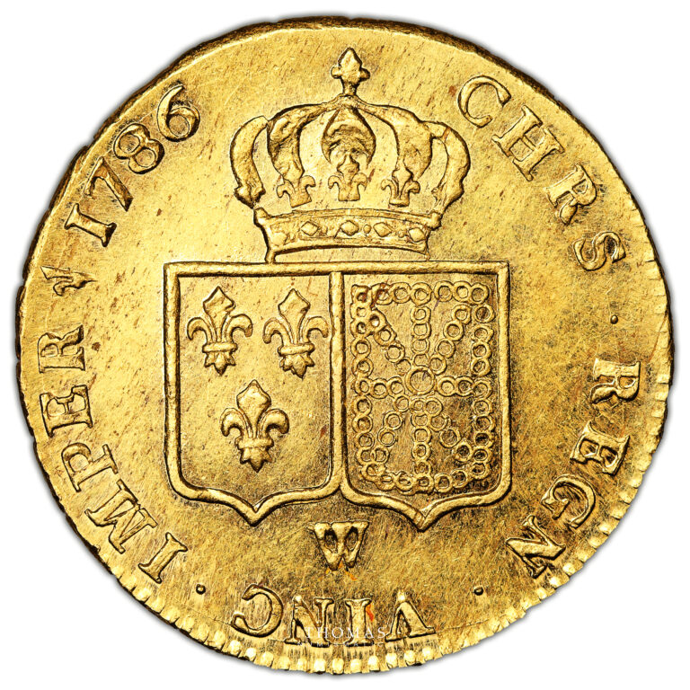 Coin France - Louis XVI - Gold - Double Louis d'or aux écu accolés - 1786 W Lille - First Semester reverse