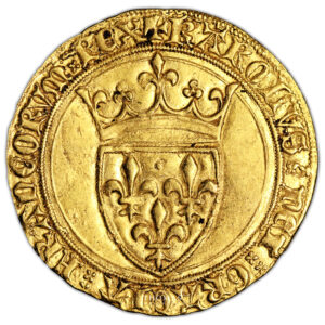 Monnaie France - Charles VI - Écu d'or-Avers