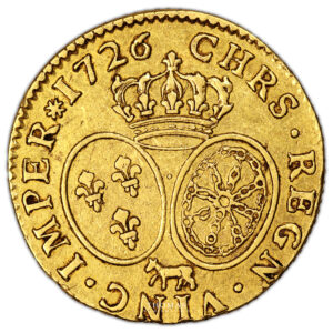 Monnaie France - Louis XV - Louis d'or aux Lunettes - 1726 Pau-Revers