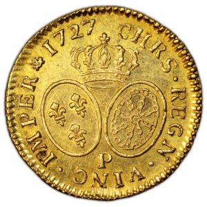 Monnaie France - Louis XV - Louis d'or aux Lunettes - 1727 P Dijon-Revers