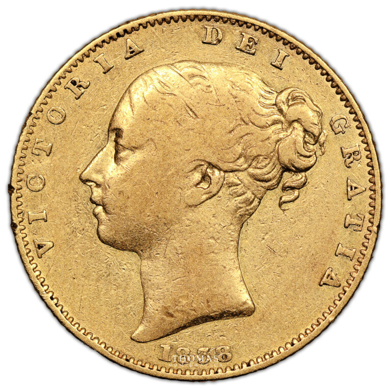 Coin Great Britain - Gold - Sovereign- Victoria - 1838 - London - shield obverse