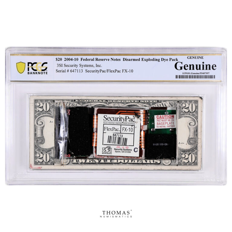 UNITED STATES, disarmed exploding dye pack strap of $20 bills (2004-10), PCGS Banknote Genuine obverse