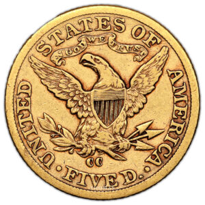Coin United-States - Gold 5 dollars - 1893 CC Carson city - 60 000 examples reverse