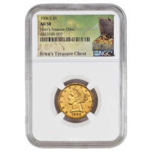 Coin United-States - Gold 5 dollars - 1906 S San Francisco - Fenns treasure chest - NGC AU 58 slab
