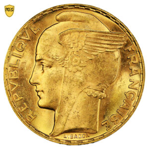 Monnaie France - 100 francs or Bazor - 1935 - PCGS MS 63-Avers